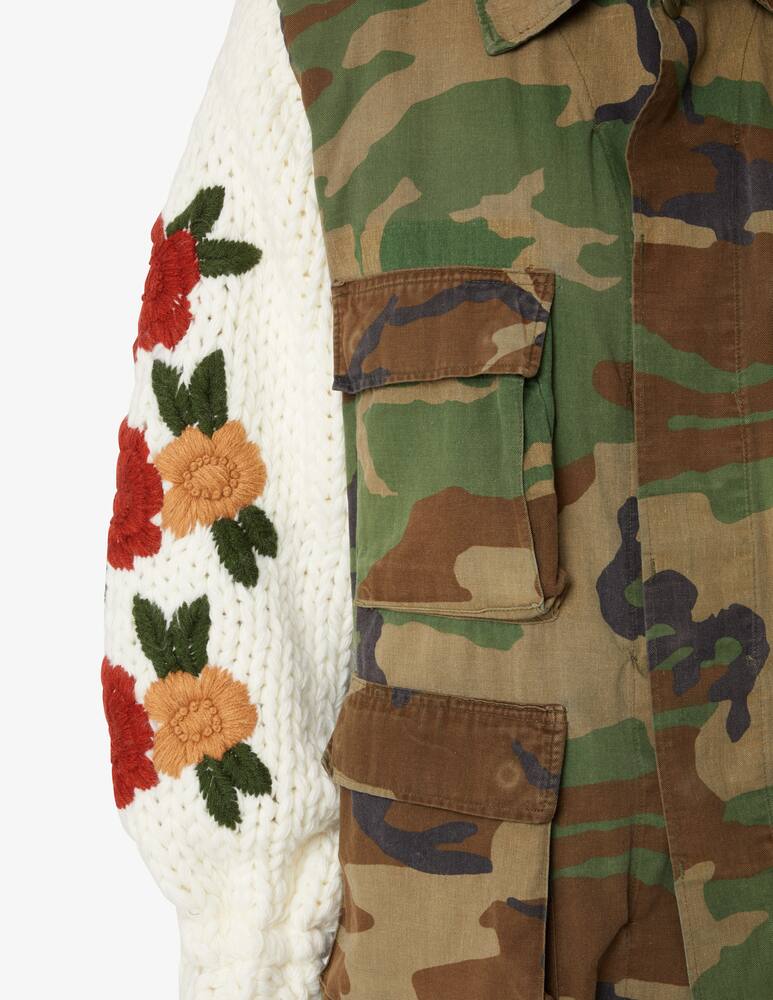 rinascente Tu lizé Cotton blend overshirt jacket with wool sleeves - Green