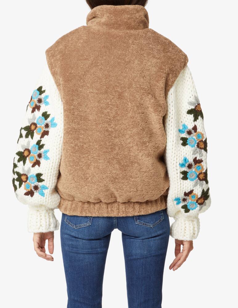 rinascente Tu lizé Giacca bomber in pelliccia sintetica - Beige