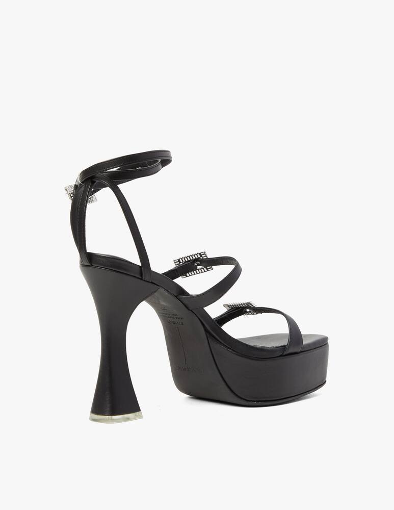 rinascente Black Suede Studio Amarie platform heeled sandals