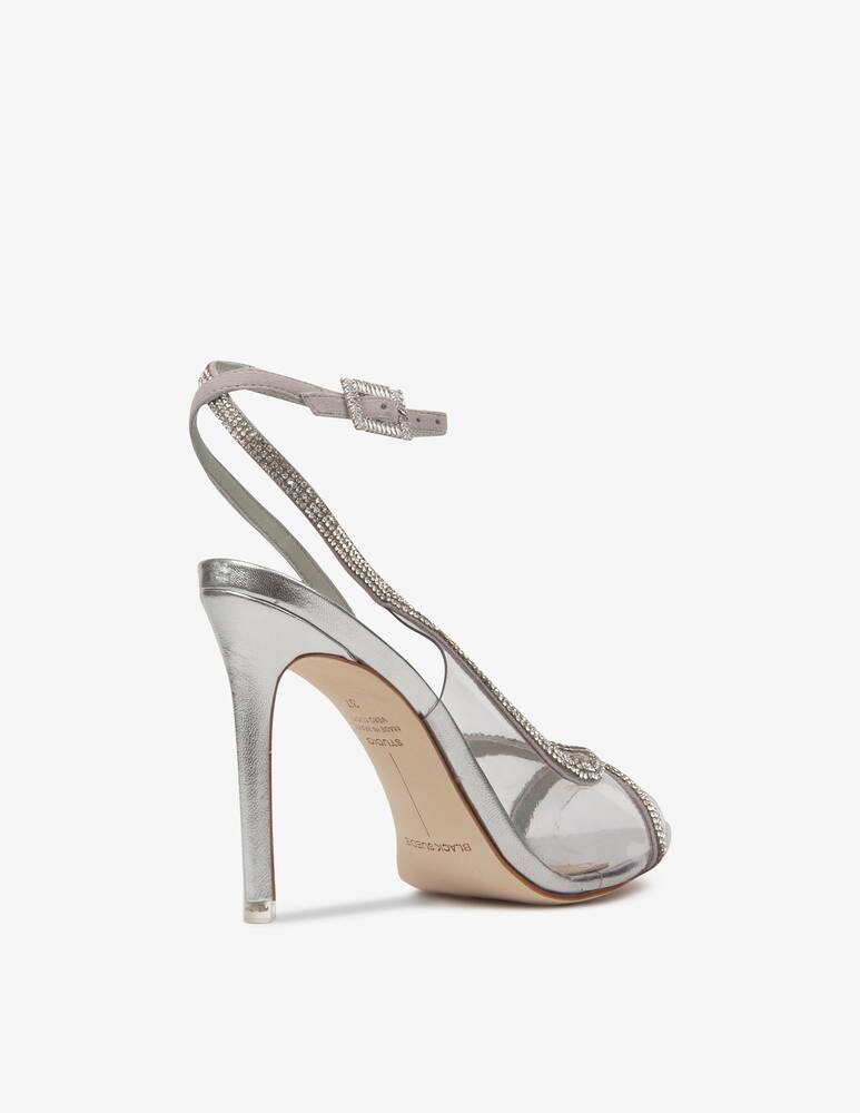 rinascente Black Suede Studio Atena pvc heeled sandals