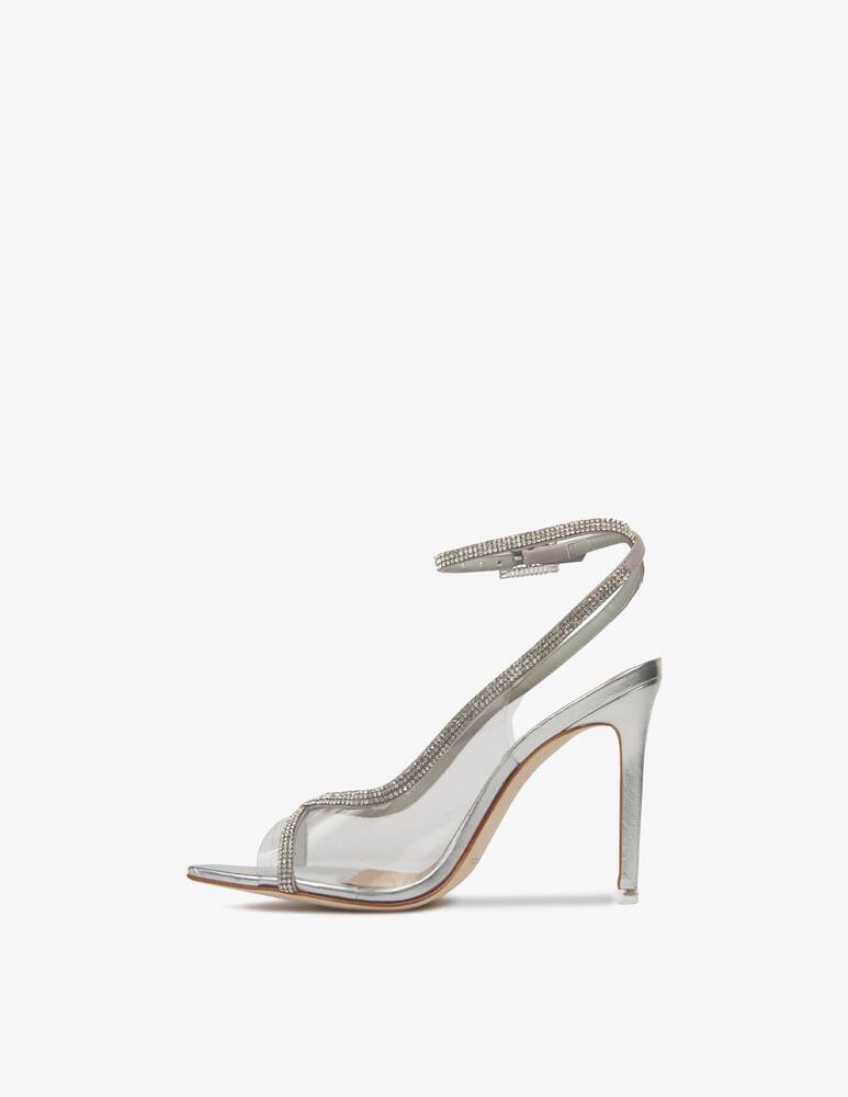 rinascente Black Suede Studio Atena pvc heeled sandals