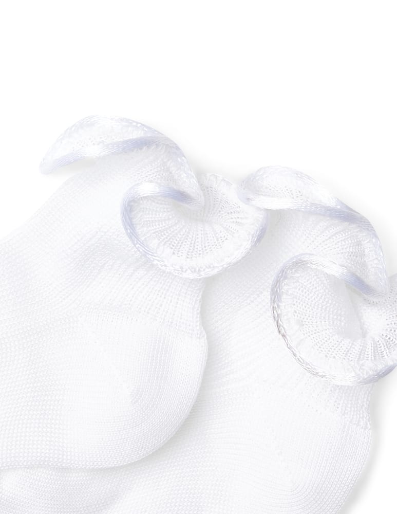 rinascente Story Loris Calza corta bordo in raso ricamato a mano - bianco