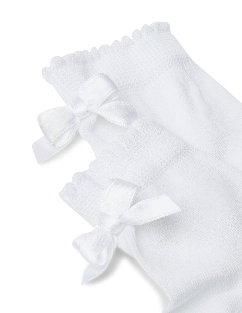 rinascente Story Loris Calza corta con fiocco posteriore ricamato a mano - bianco