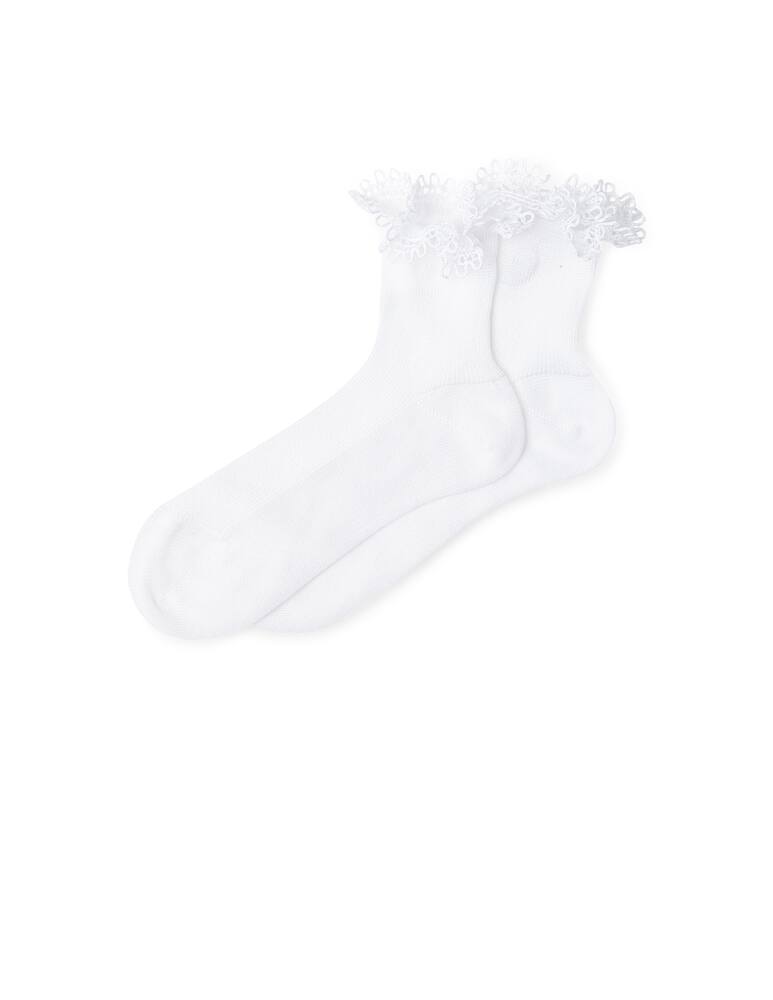 rinascente Story Loris Calza corta con merletto ricamato a mano - bianco