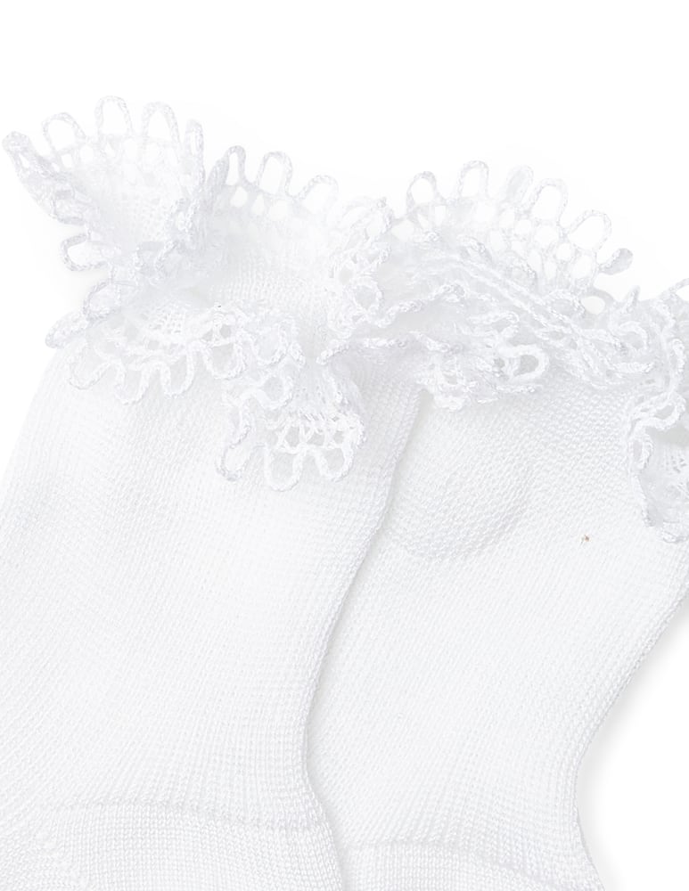 rinascente Story Loris Calza corta con merletto ricamato a mano - bianco
