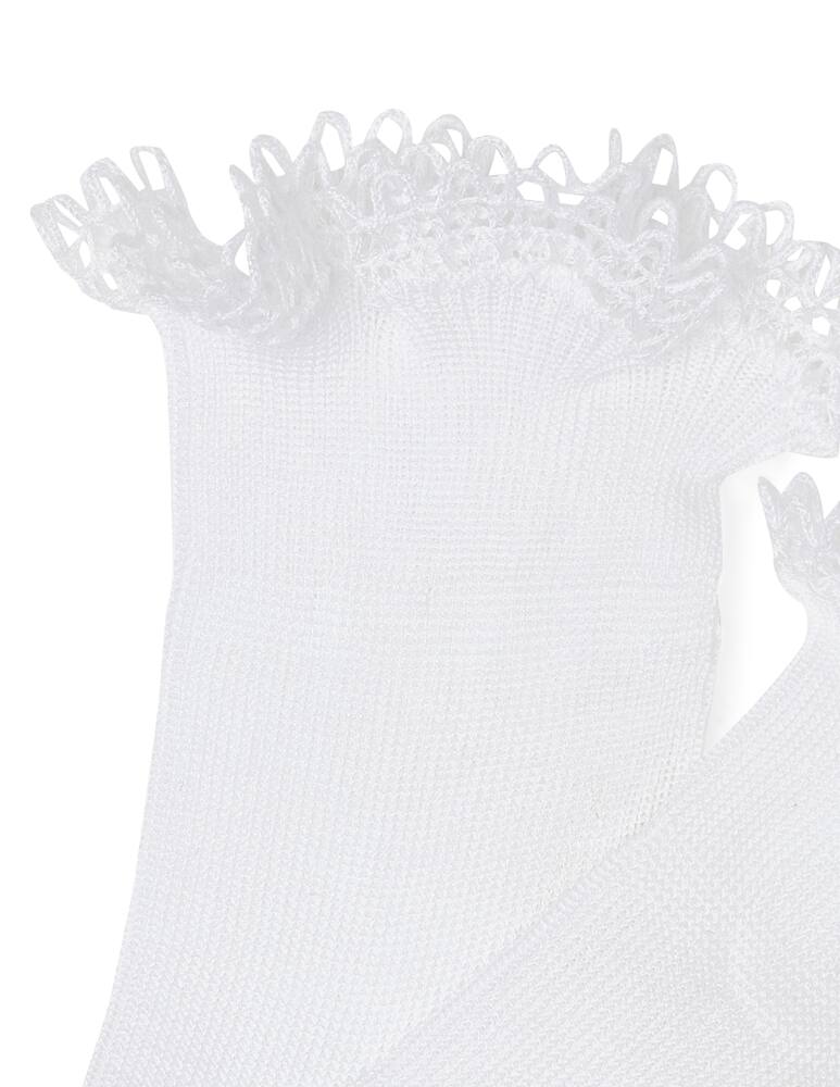 rinascente Story Loris Calza corta con merletto ricamato a mano - bianco