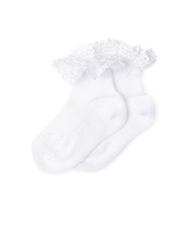 rinascente Story Loris Calza corta con merletto ricamato a mano - bianco