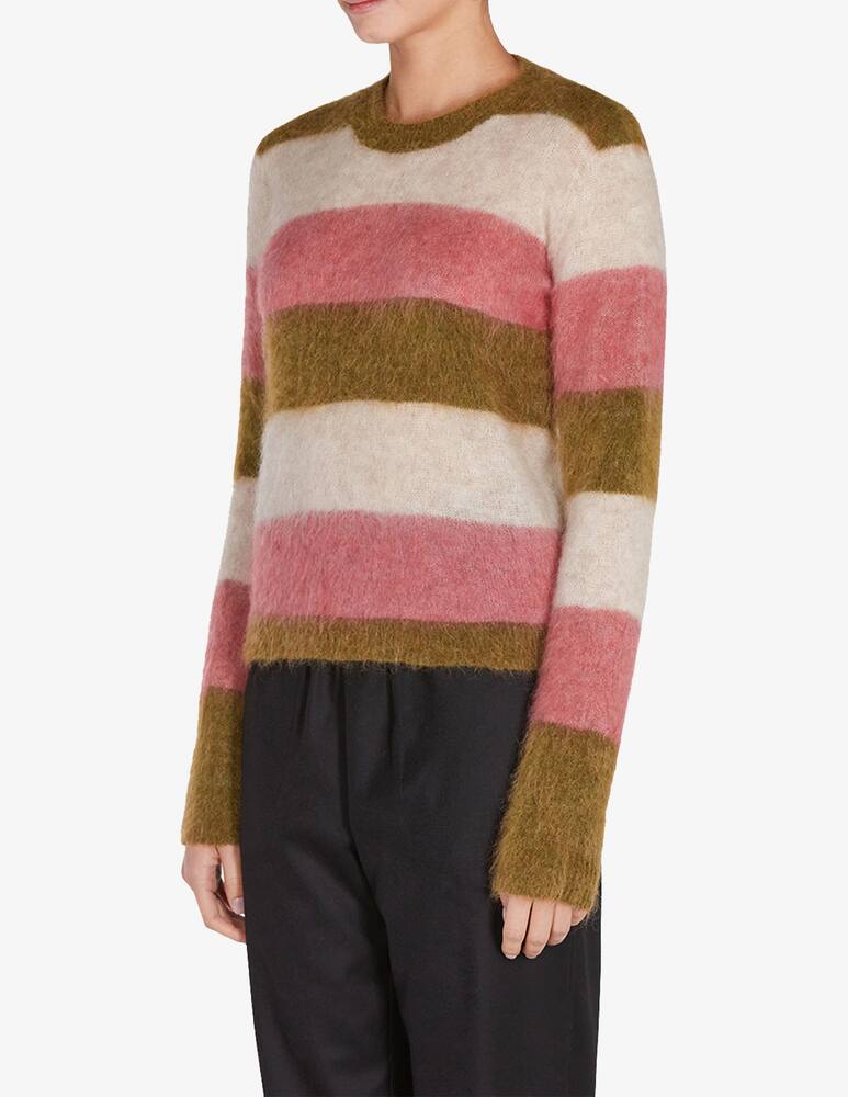 rinascente Roberto Collina Brushed striped crew neck sweater - Multi