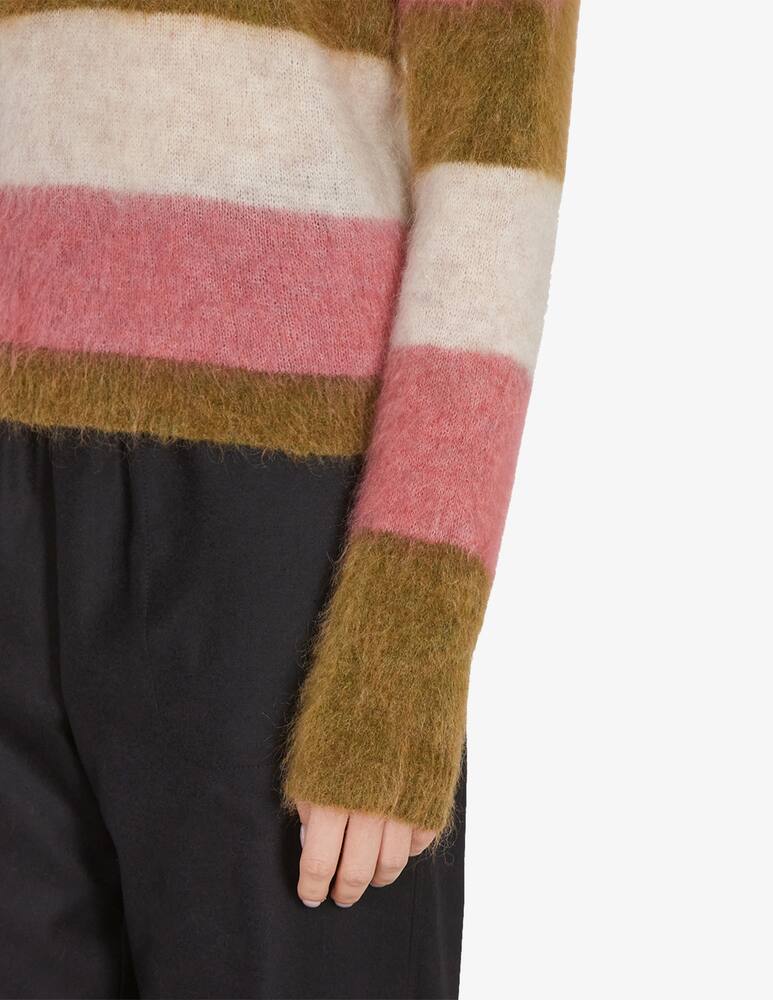 rinascente Roberto Collina Brushed striped crew neck sweater - Multi