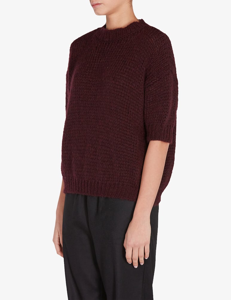 rinascente Roberto Collina Short sleeved crewneck sweater  - Red