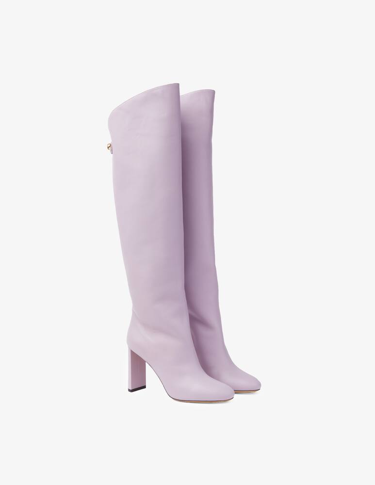 rinascente Maison Skorpios Adriana leather heeled boots - Violet