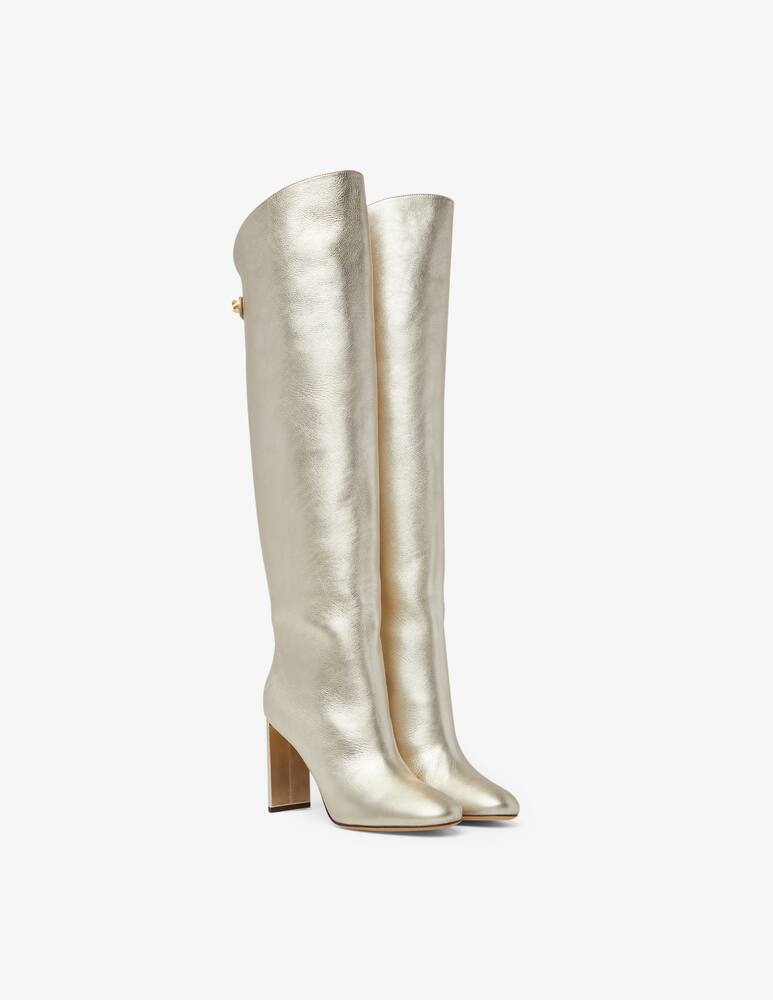 rinascente Maison Skorpios Adriana leather heeled boots - Gold