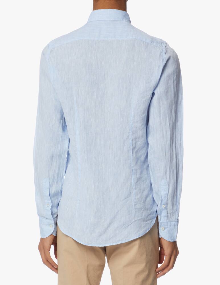 rinascente Altemflower Camicia in lino azzurro contrasto floreale