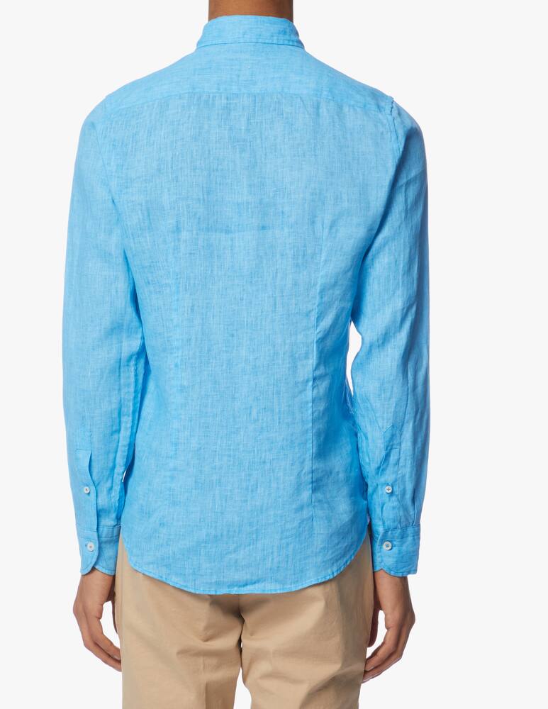rinascente Altemflower Camicia azzurra in lino placcato