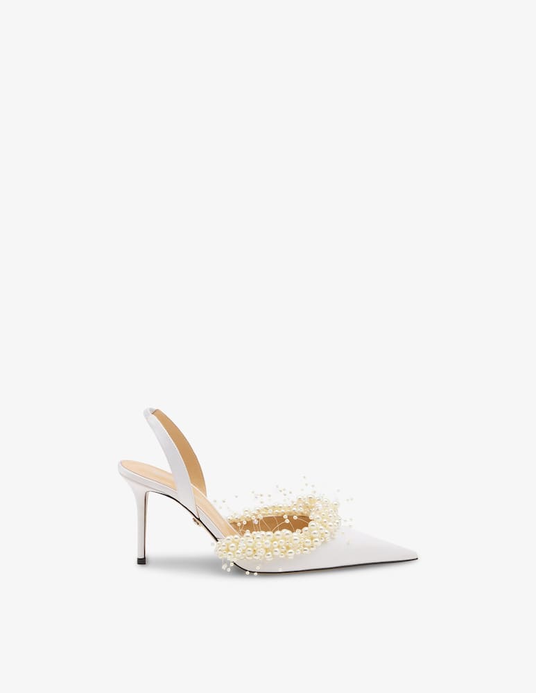 rinascente Mach & Mach Floating pearl bridal slingbacks