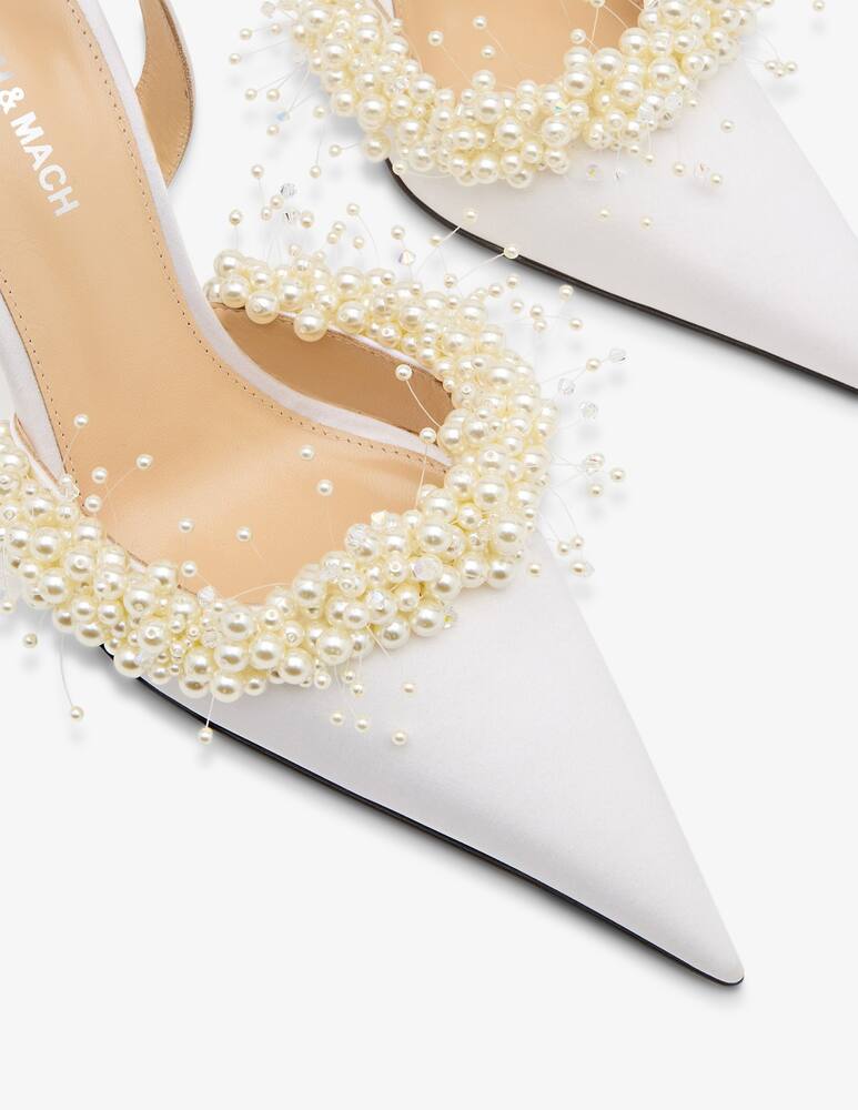 rinascente Mach & Mach Floating pearl bridal slingbacks
