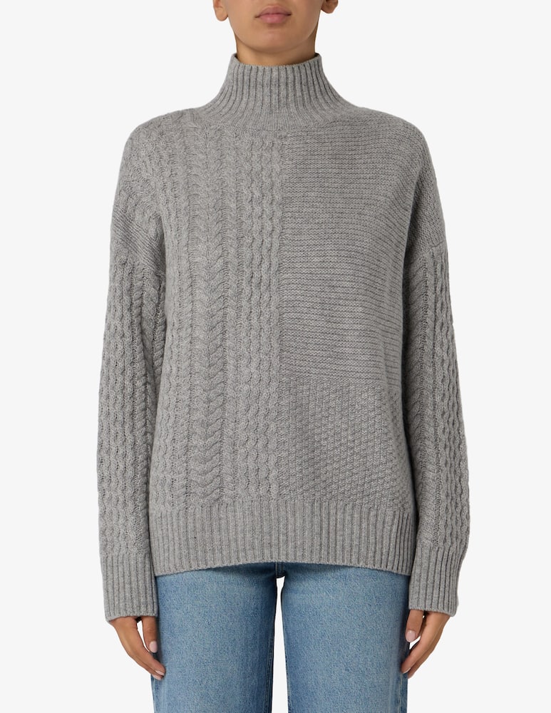 rinascente Pure Cashmere Crater neck cable-knit jumper