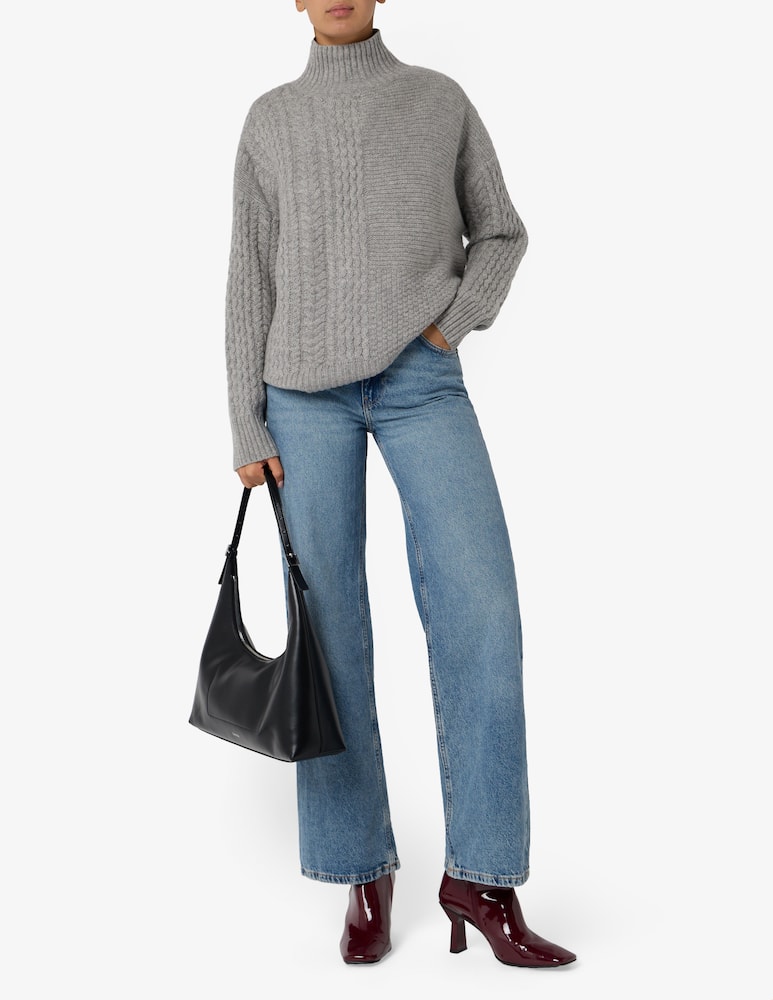 rinascente Pure Cashmere Crater neck cable-knit jumper