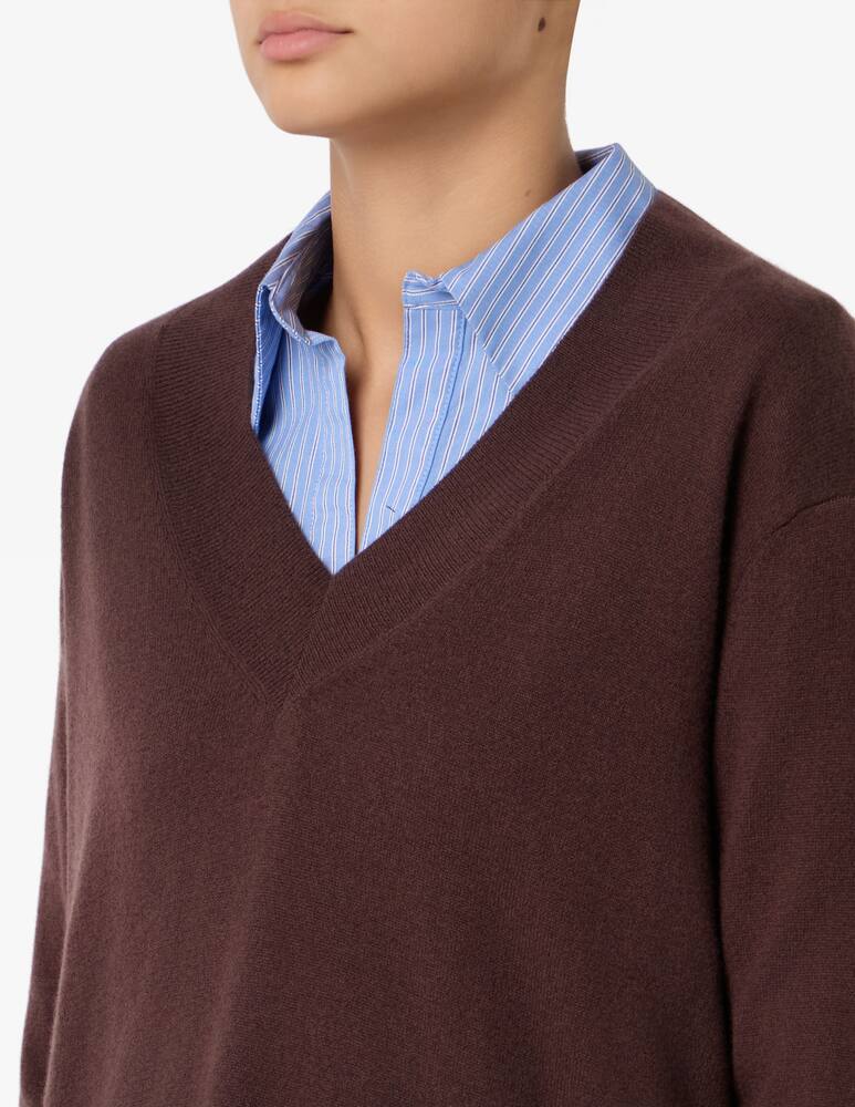 rinascente Pure Cashmere Maglione con collo a V e spacchi