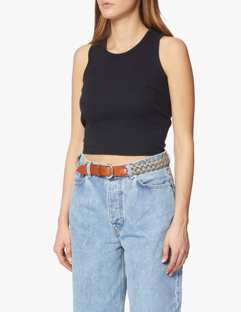 rinascente Nanni Milano Cintura intrecciata in pelle e metallo