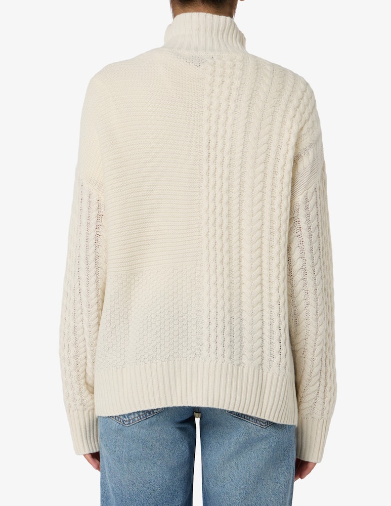 Pure Cashmere Crater neck cable jumper - picture 3 Pure Cashmere Crater neck cable jumper - picture 3