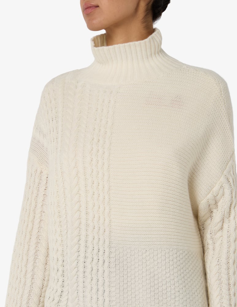 Pure Cashmere Crater neck cable jumper - picture 4 Pure Cashmere Crater neck cable jumper - picture 4