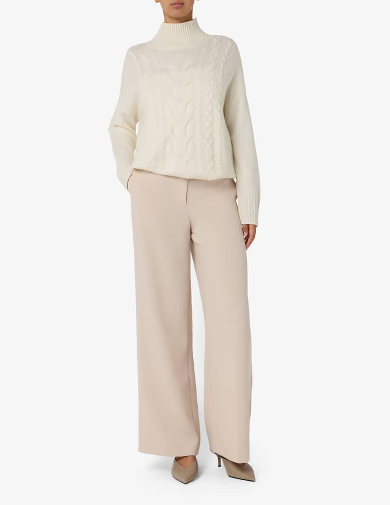 rinascente Pure Cashmere Maglione a trecce con collo a cratere