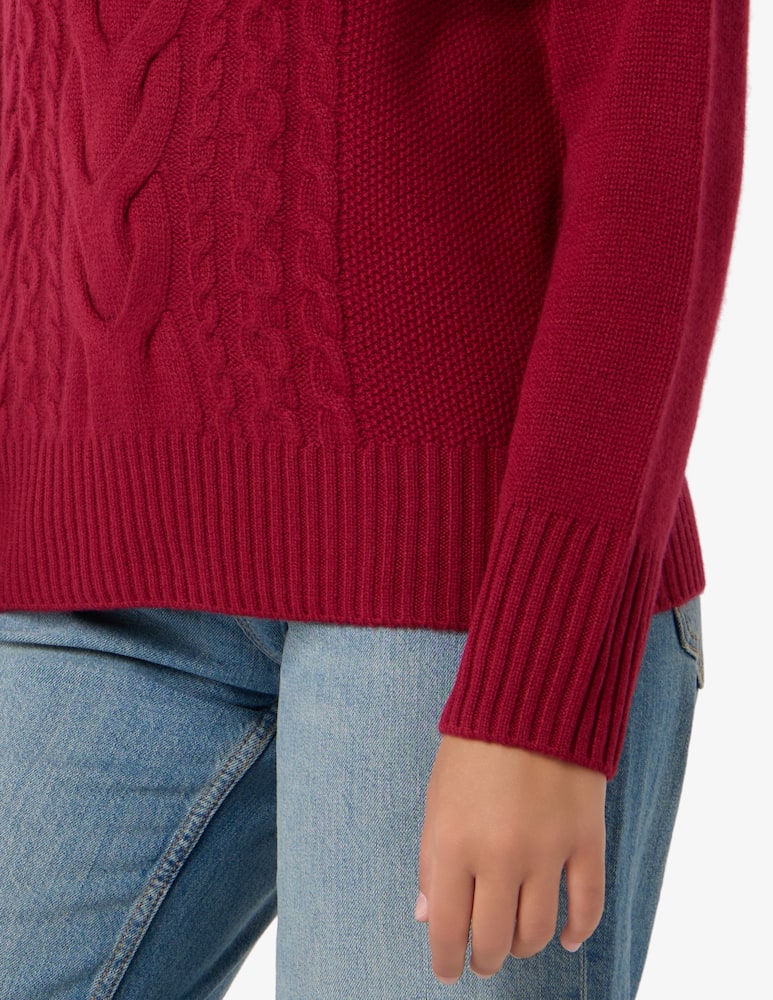 Pure Cashmere Crater neck cable jumper - picture 4 Pure Cashmere Crater neck cable jumper - picture 4