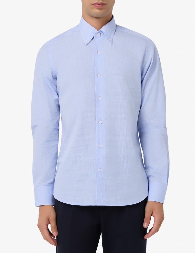 rinascente Sartoria Italiana Micro check poplin shirt