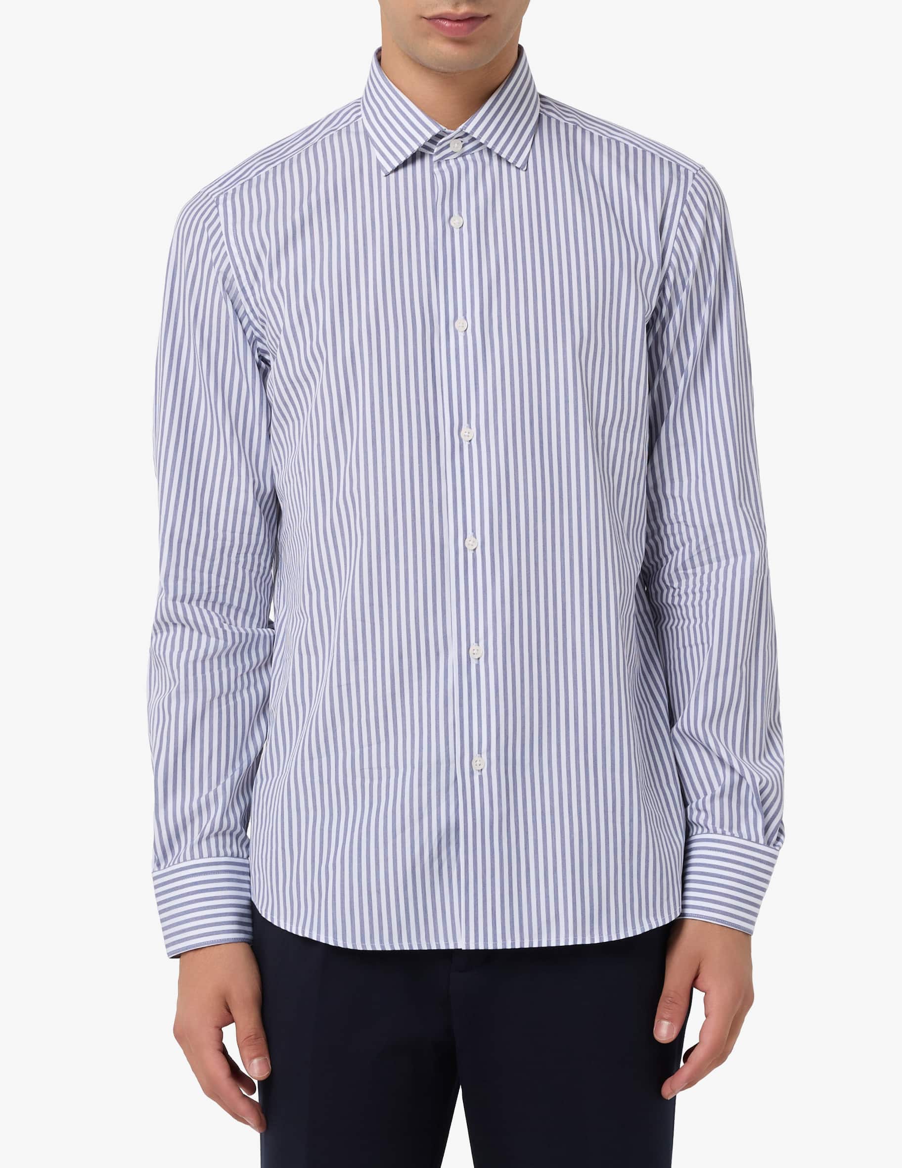 CAMICIA - RIGHE BORDEAUX - MADE IN ITALY