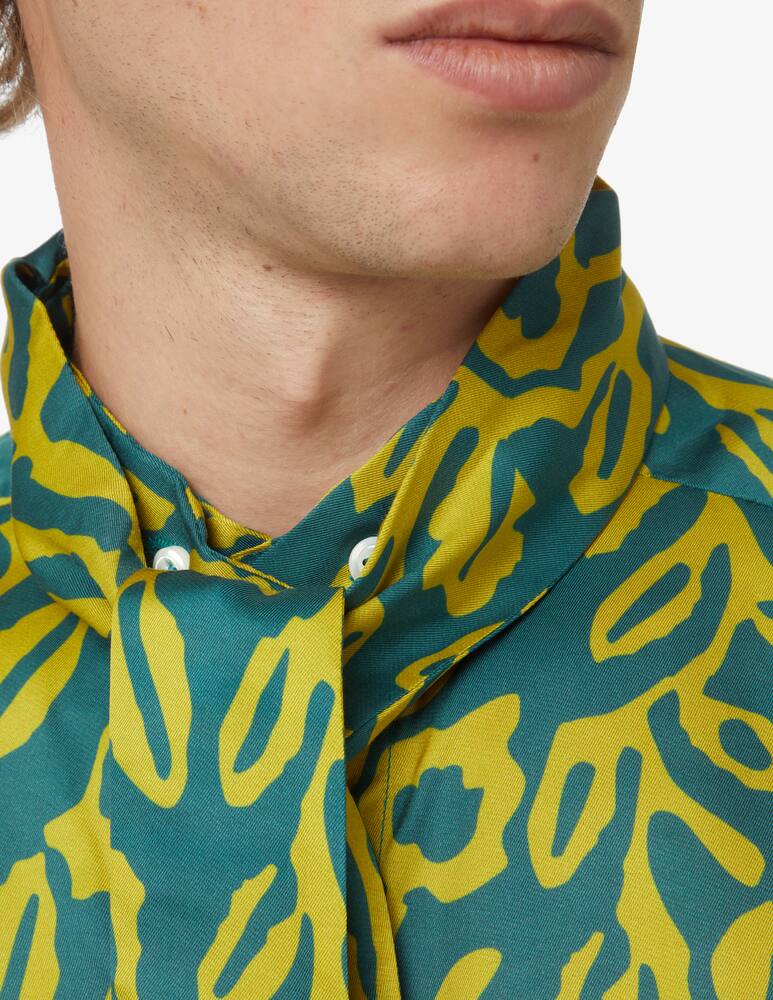 rinascente Federico Cina Removable neck side shirt - Green