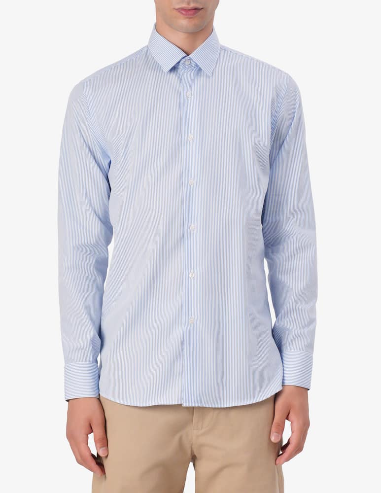 rinascente Sartoria Italiana Striped poplin modern no iron shirt