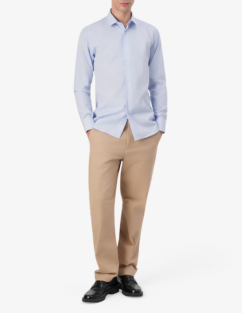 Sartoria Italiana Camicia modern popeline a righe no stiro - immagine 2 Sartoria Italiana Camicia modern popeline a righe no stiro - immagine 2