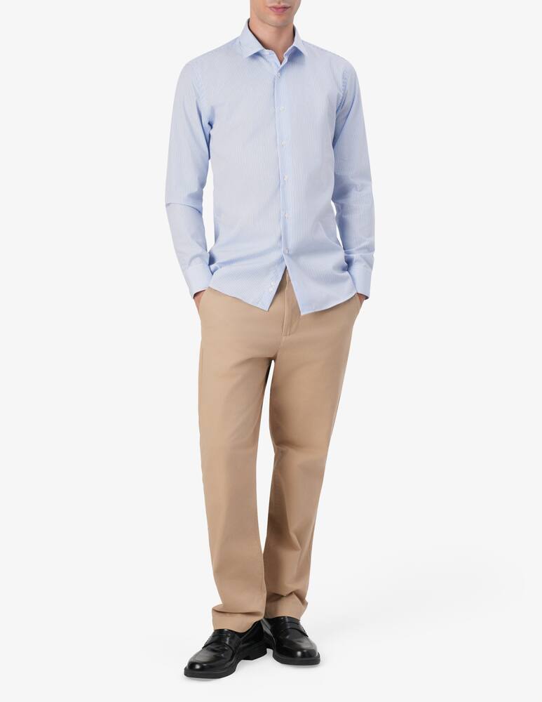 rinascente Sartoria Italiana Striped poplin modern no iron shirt