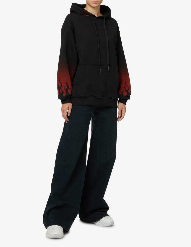 rinascente Vision of Super Red Flames hoodies - Black