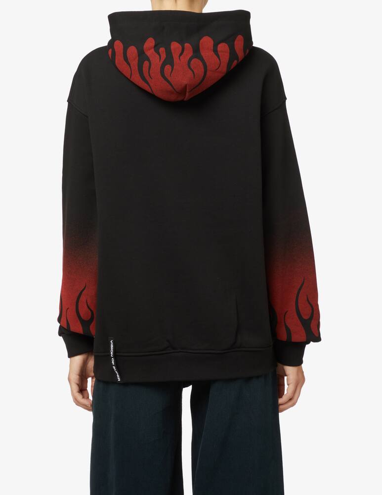 rinascente Vision of Super Red Flames hoodies - Black