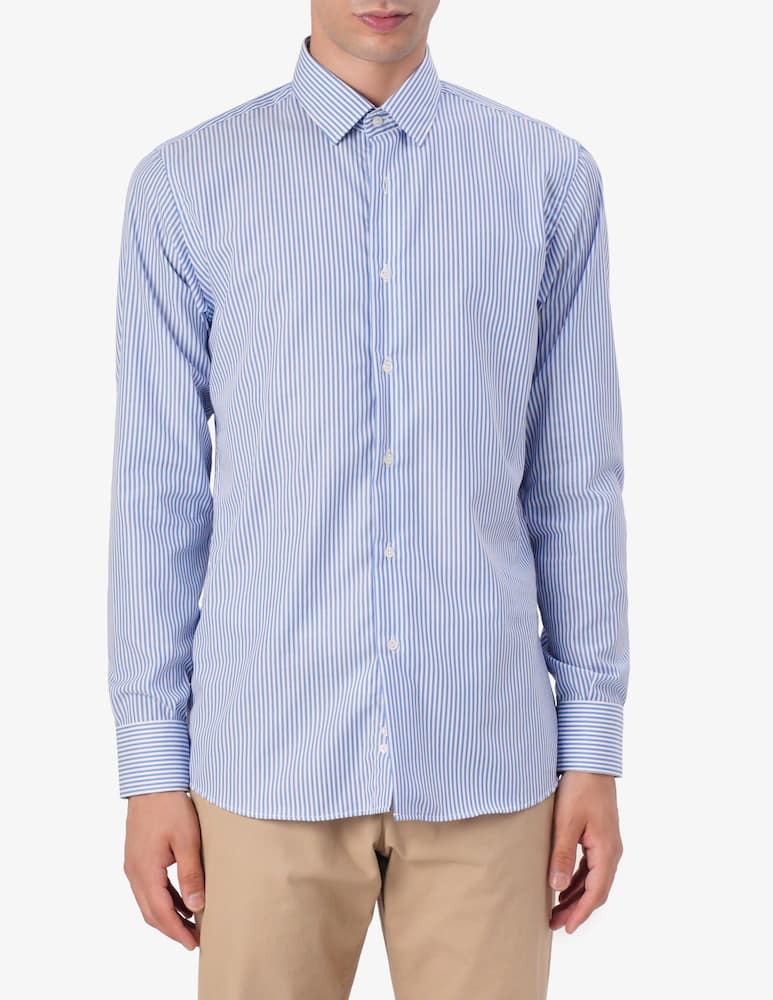 rinascente Sartoria Italiana Striped poplin modern no iron shirt