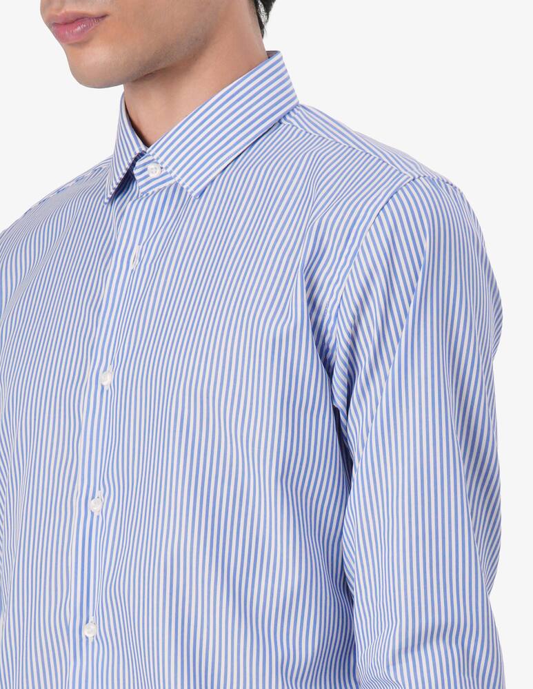 rinascente Sartoria Italiana Striped poplin modern no iron shirt
