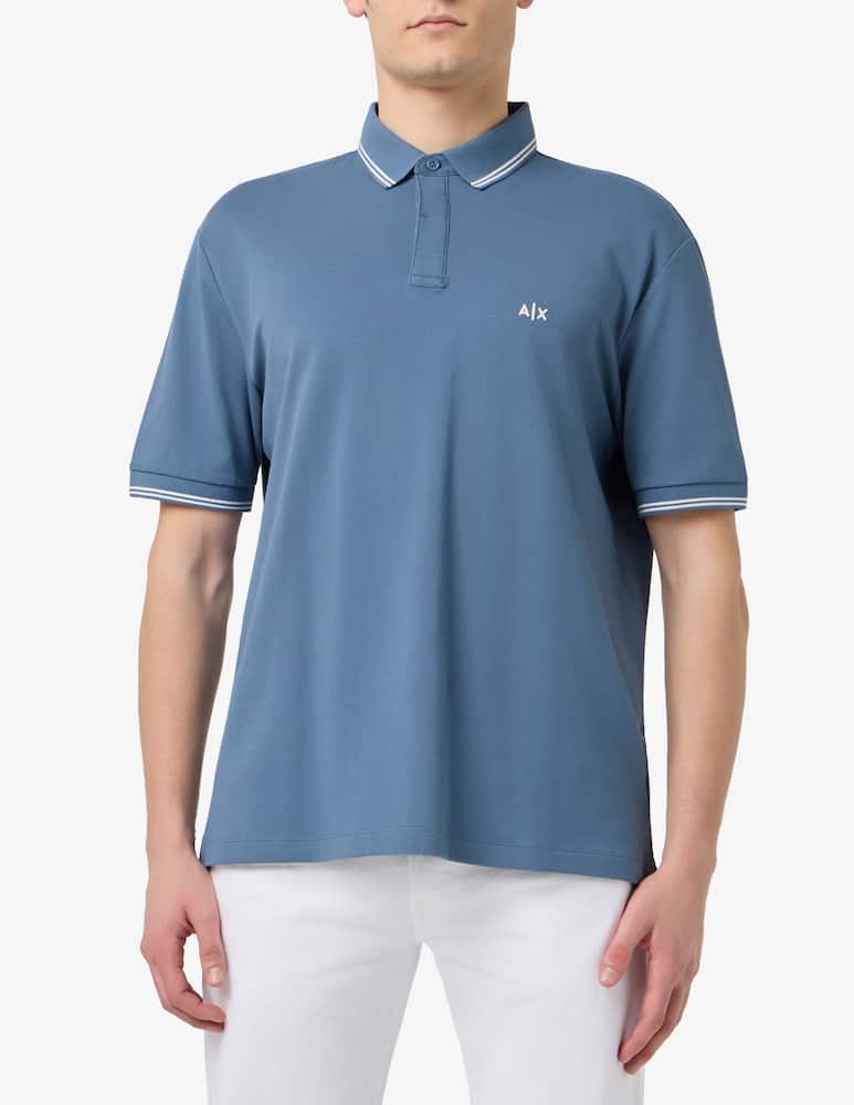 rinascente Armani Exchange Piqué polo shirt with logo trim