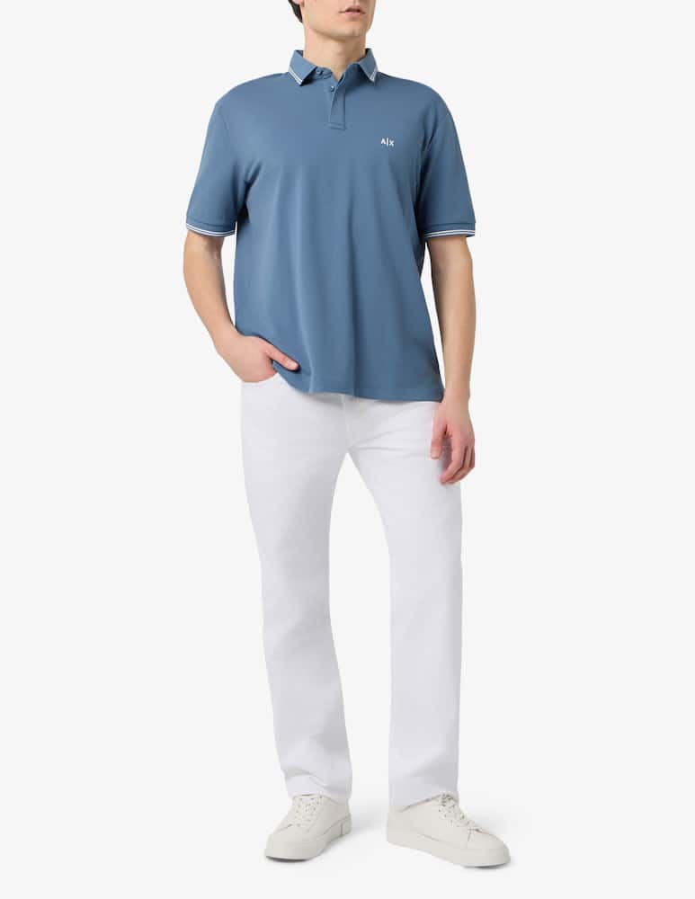 rinascente Armani Exchange Piqué polo shirt with logo trim