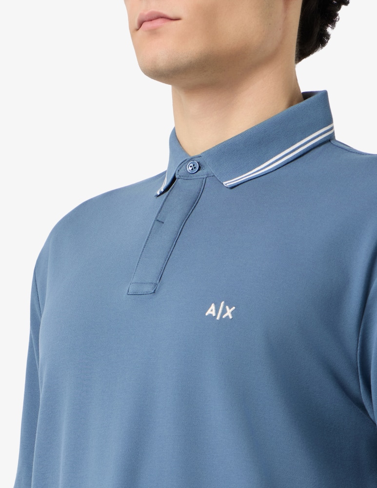 rinascente Armani Exchange Piqué polo shirt with logo trim