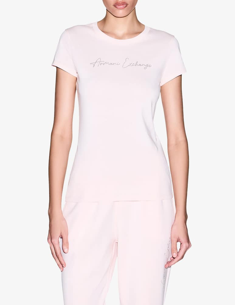 rinascente Armani Exchange Logo crystal t-shirt