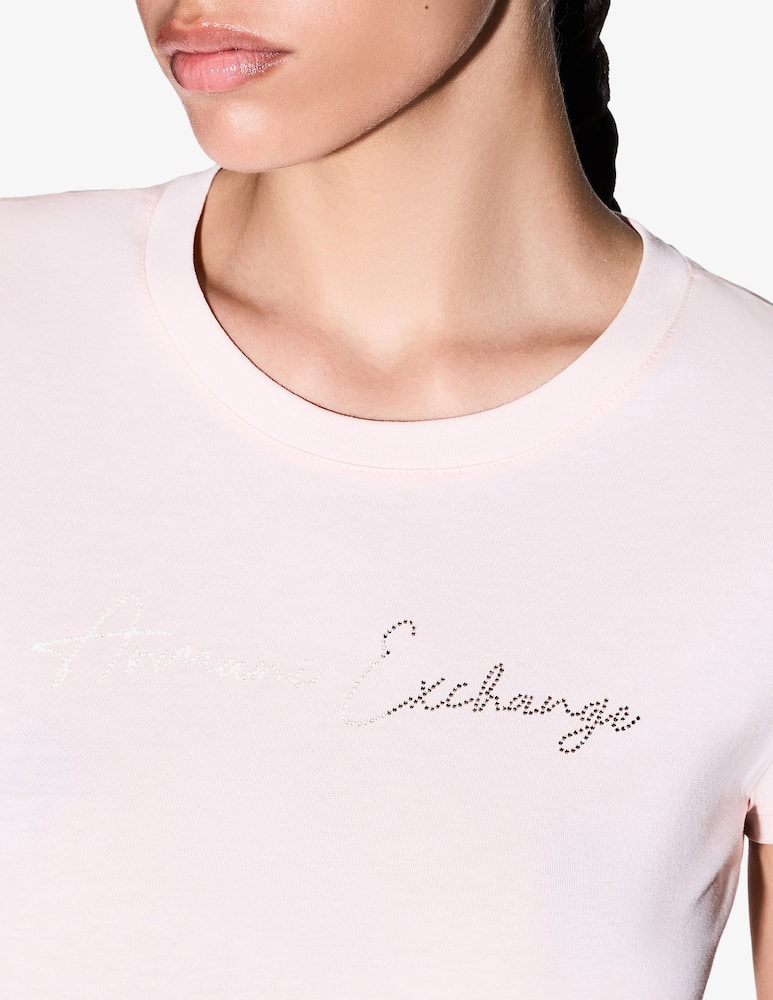 rinascente Armani Exchange Logo crystal t-shirt