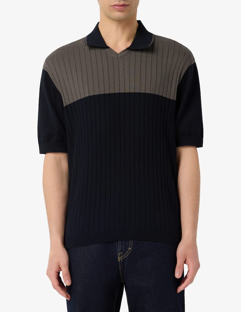 Armani Exchange Ribbed knit polo t-shirt - picture 1 Armani Exchange Ribbed knit polo t-shirt - picture 1
