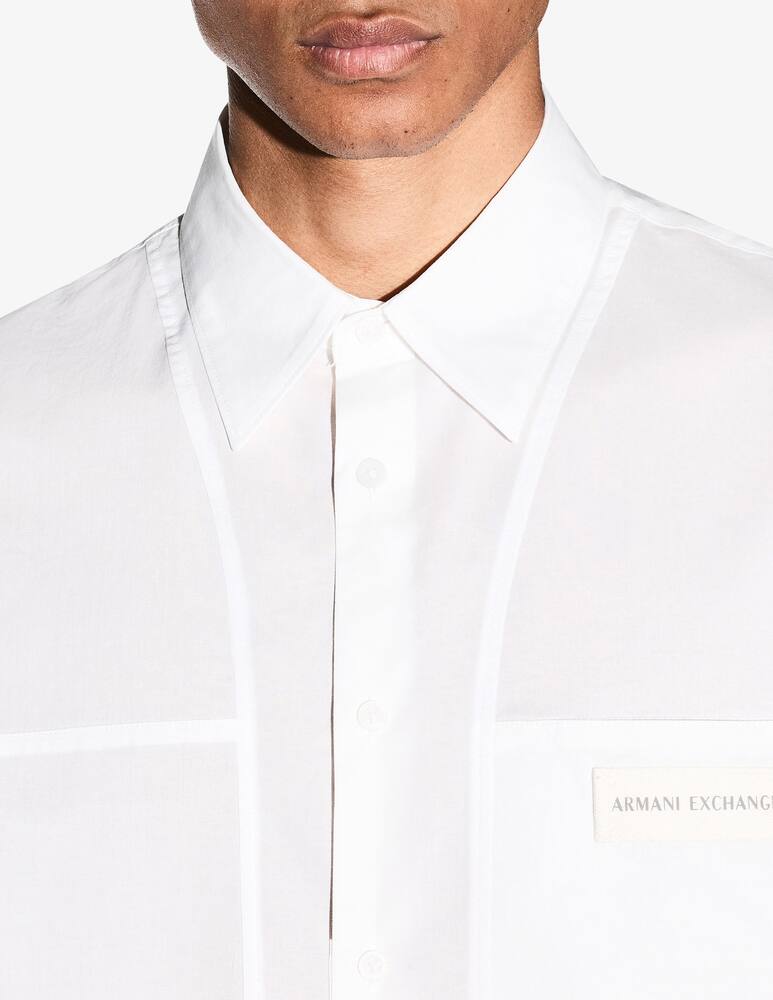 Armani Exchange Camicia in cotone poplin con logo - immagine 4
