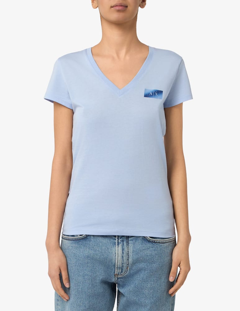 rinascente Armani Exchange T-shirt con scollo a v e logo olografico