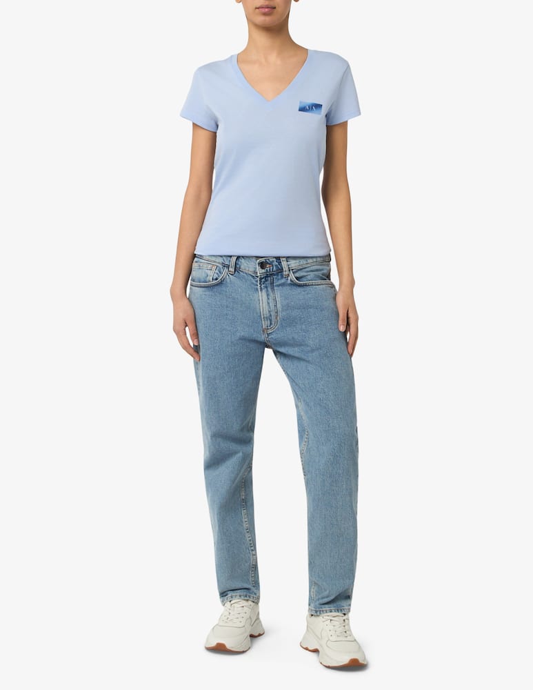 rinascente Armani Exchange T-shirt con scollo a v e logo olografico