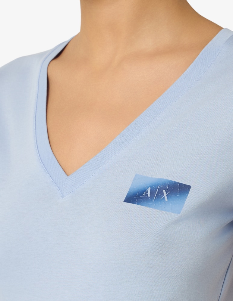 rinascente Armani Exchange T-shirt con scollo a v e logo olografico