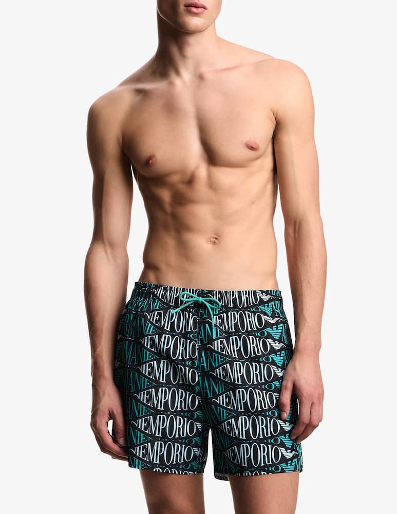 rinascente Emporio Armani Boxer macro logo swim shorts