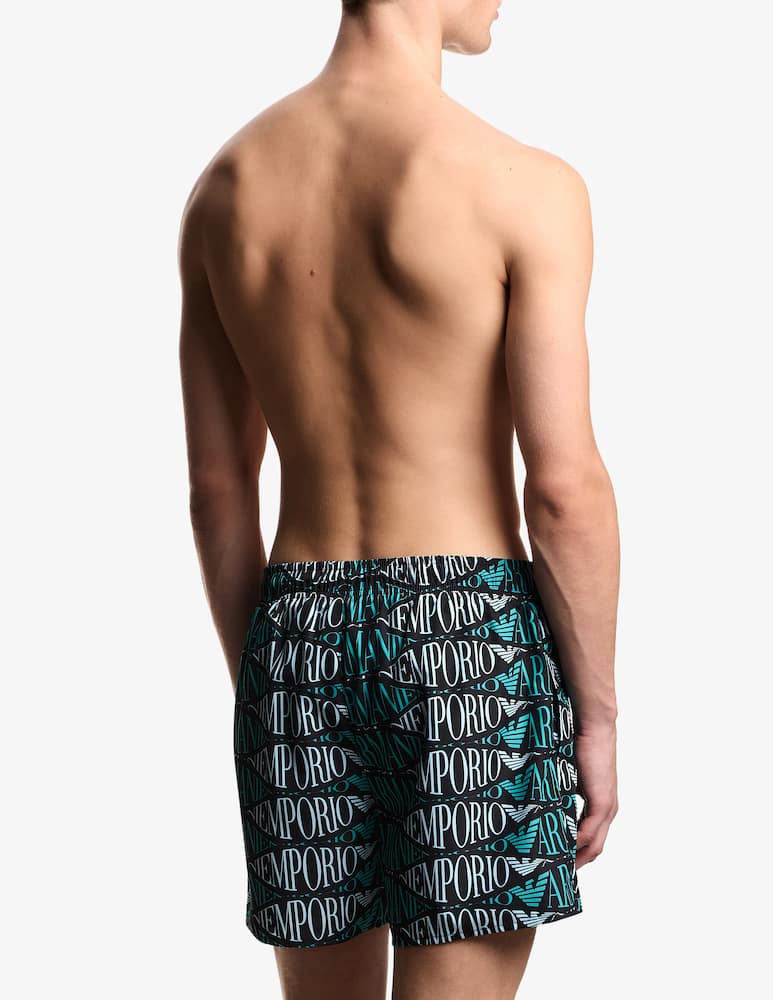 rinascente Emporio Armani Boxer macro logo swim shorts
